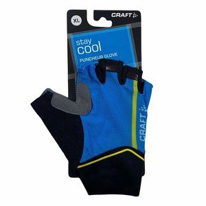 Craft Stay Cool Unisex Puncheur Cycling Gloves Blue Stretch Elastic Panel XL New